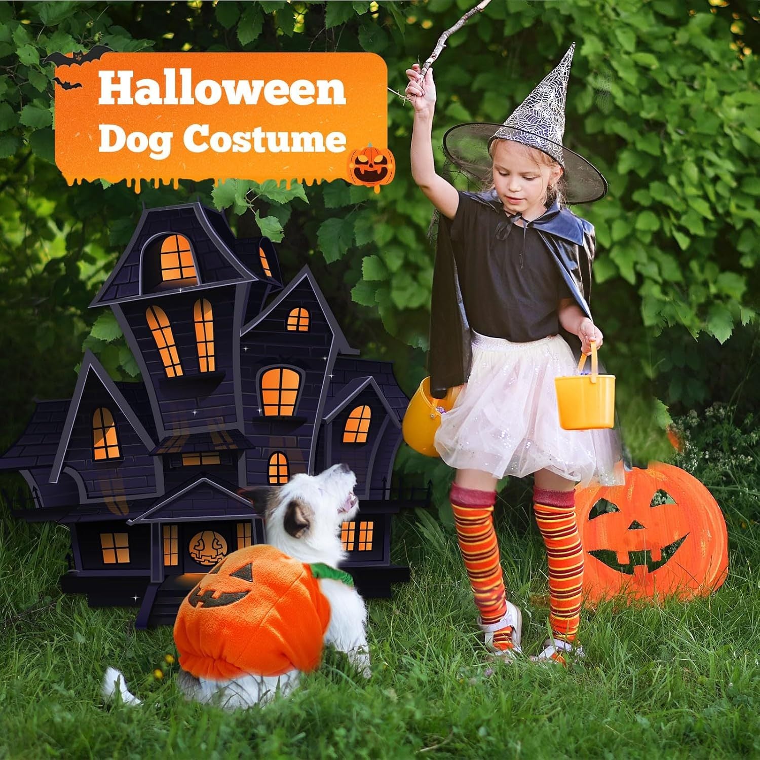 Funny Pumpkin Dog Halloween Costume Pet Dog Cat - Bellarte Enchanté Funny Pumpkin Dog Halloween Costume Pet Dog Cat